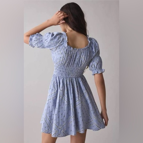 Kimchi Blue Sofia Smocked Tie-Front Bow Mini Dress - Picture 3 of 10